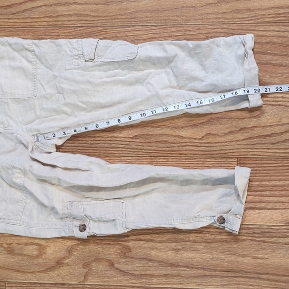Linen-blend cropped cuffed low-rise cargo pants, Banana Republic Martin Fit 6P - Picture 4 of 7